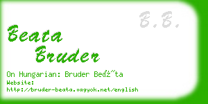 beata bruder business card